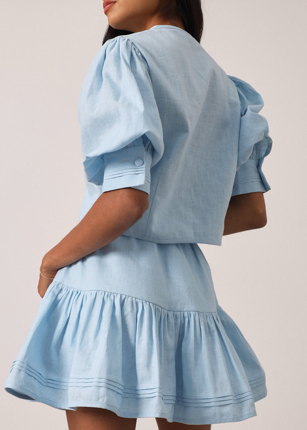 Camicia in Lino con Bottoni Laney | Blu Pastello