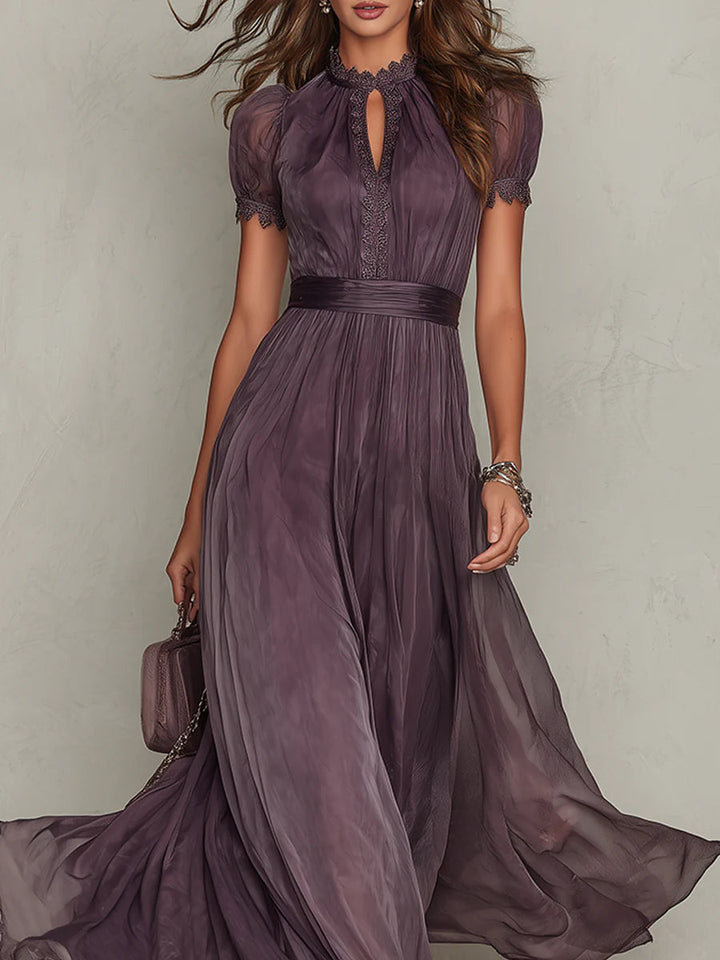 Ashley - Elegante Vestito maxi in chiffon vintage