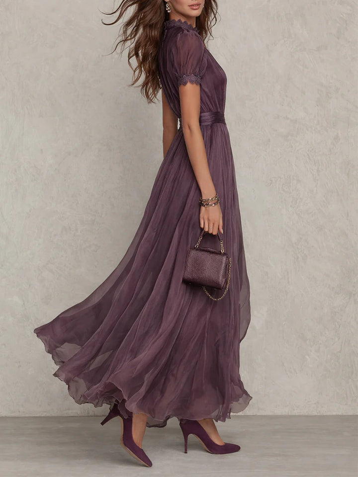 Ashley - Elegante Vestito maxi in chiffon vintage