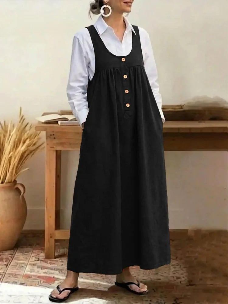 Emma U-Neck Sleeveless Loose Fit Dress