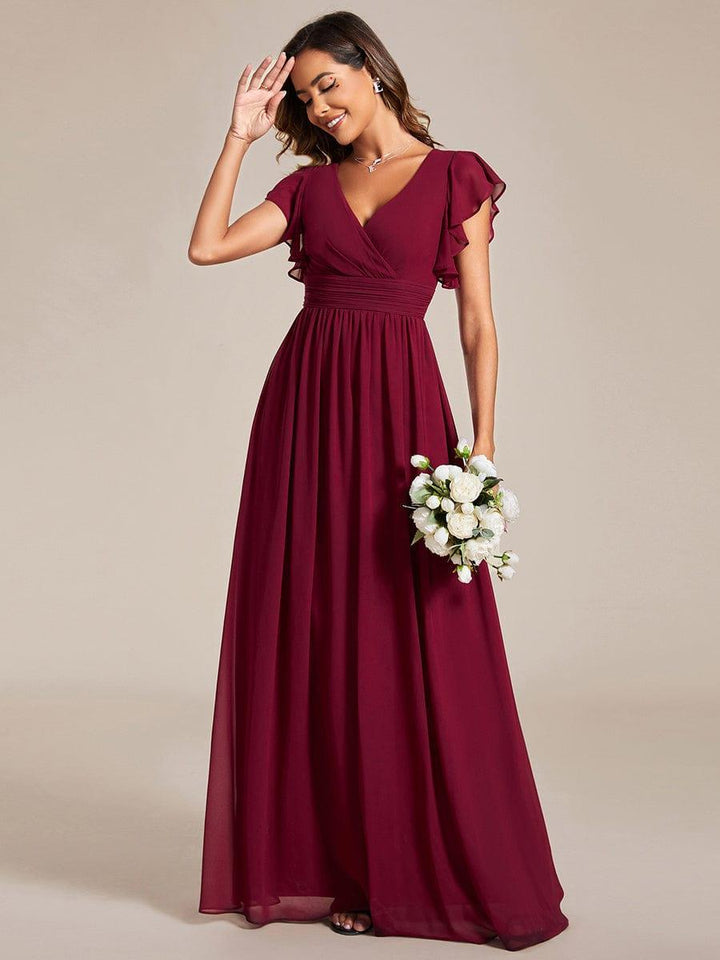 LILYANA | Abito chiffon elegante con volant