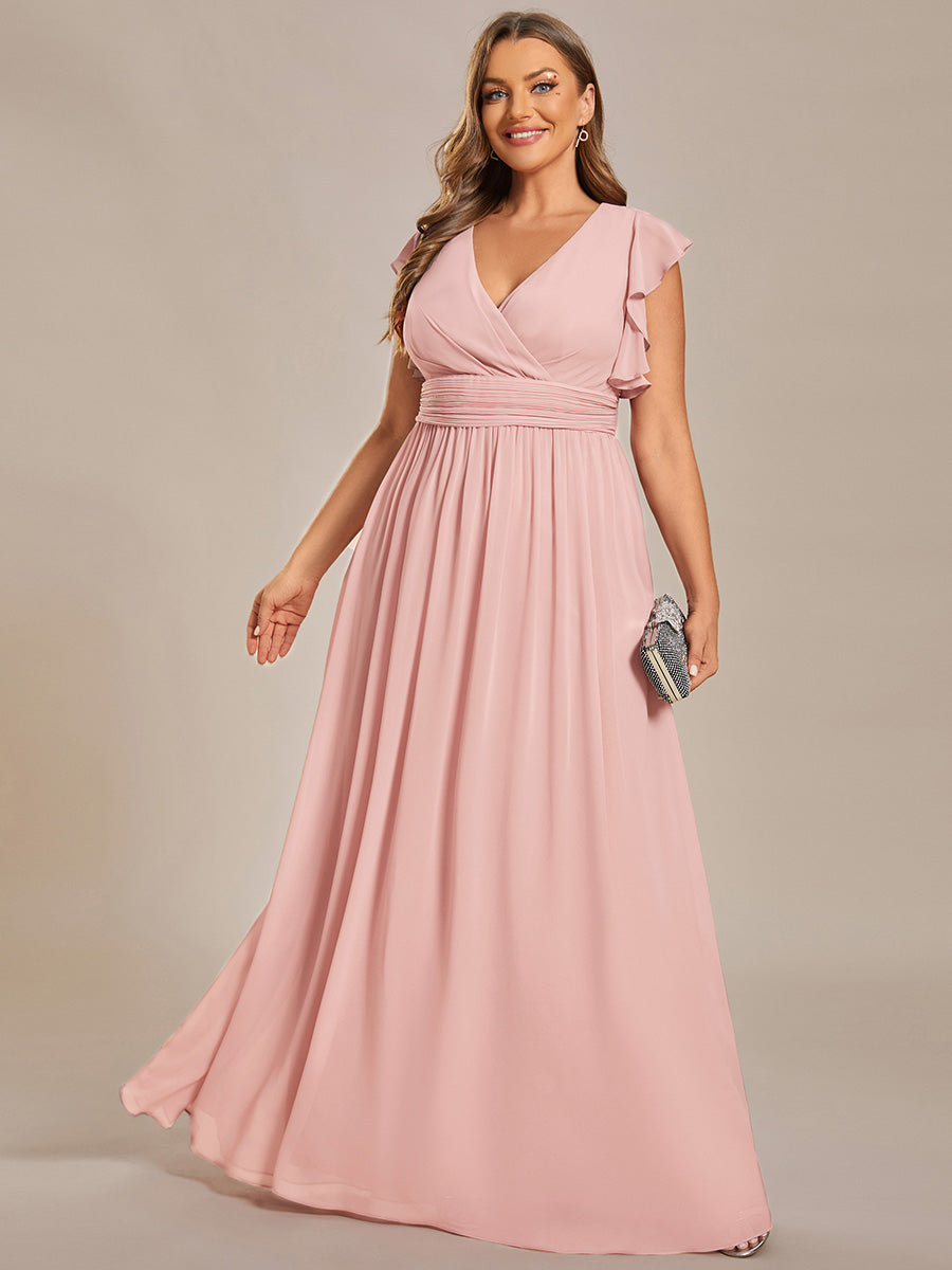 LILYANA | Abito chiffon elegante con volant