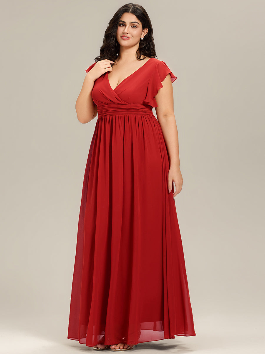 LILYANA | Abito chiffon elegante con volant