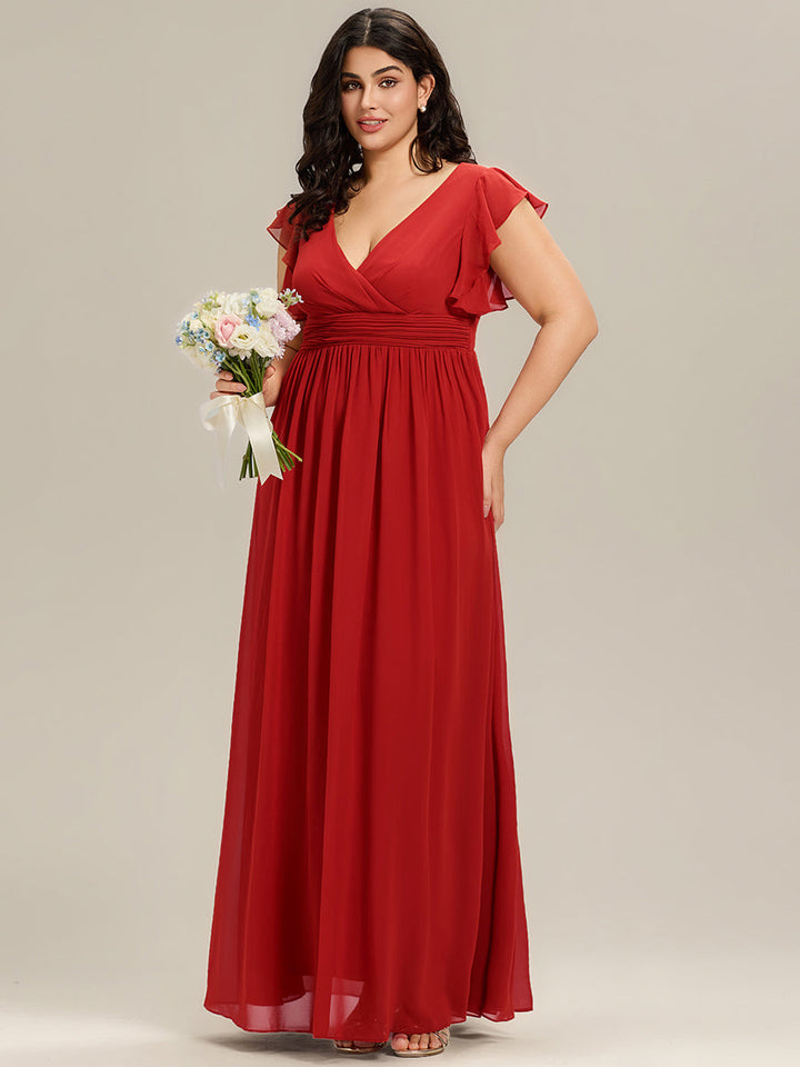 LILYANA | Abito chiffon elegante con volant
