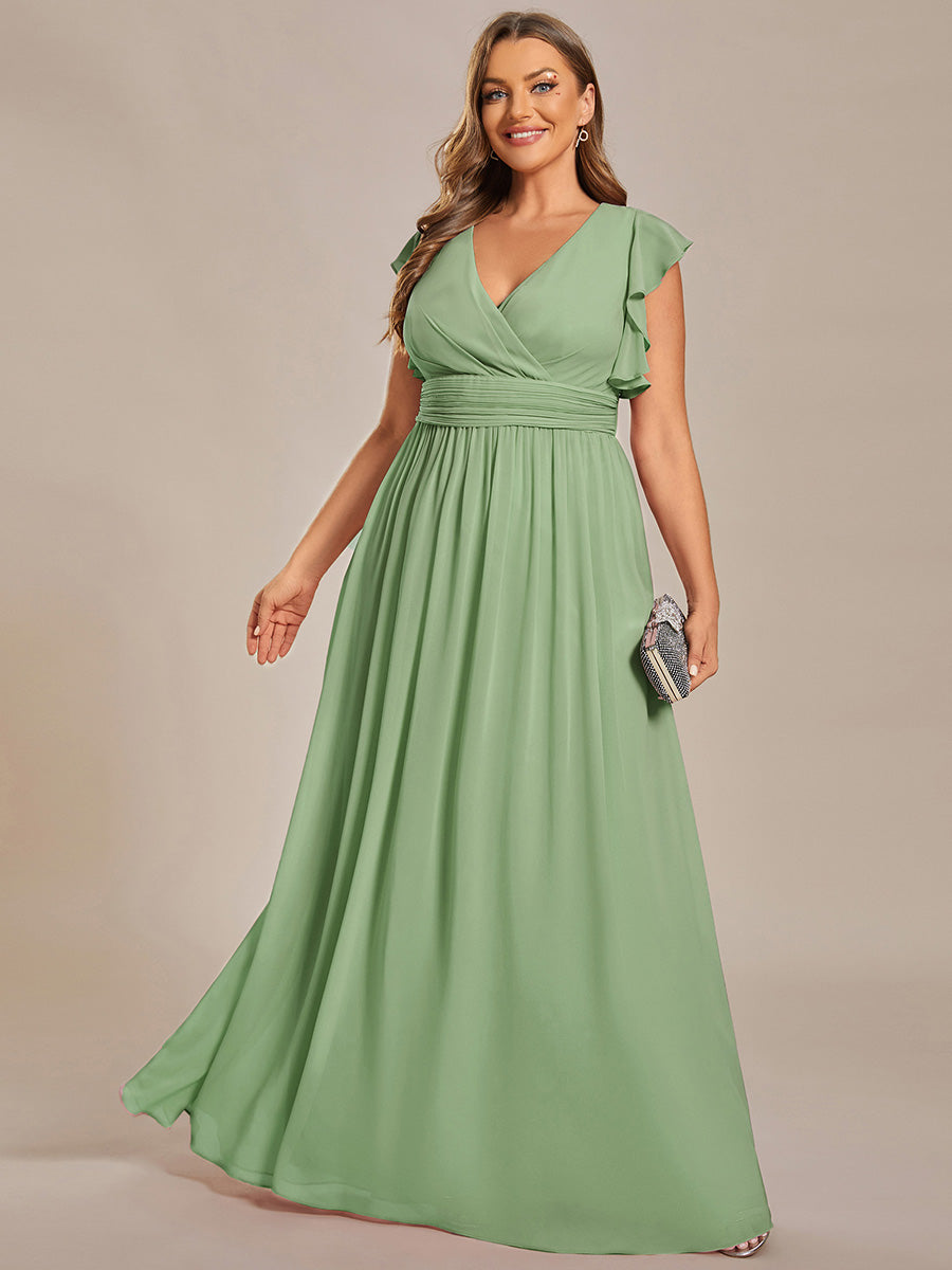 LILYANA | Abito chiffon elegante con volant