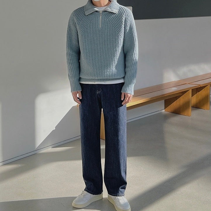 Martin | Pull Azure à quart de zip