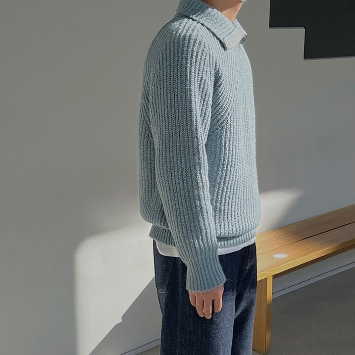 Martin | Pull Azure à quart de zip