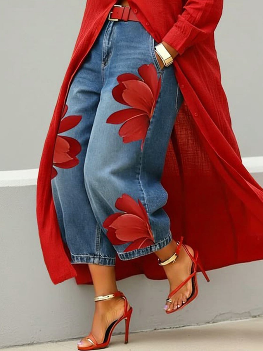 Fiore Rosso - Comodo Completo jeans + camicia 🌼
