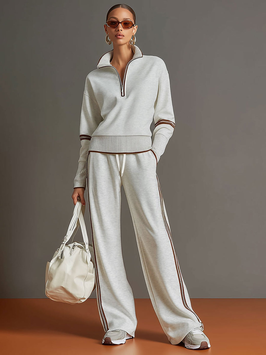 Marieta - Comodo Blusa e Pantaloni a Gamba Larga
