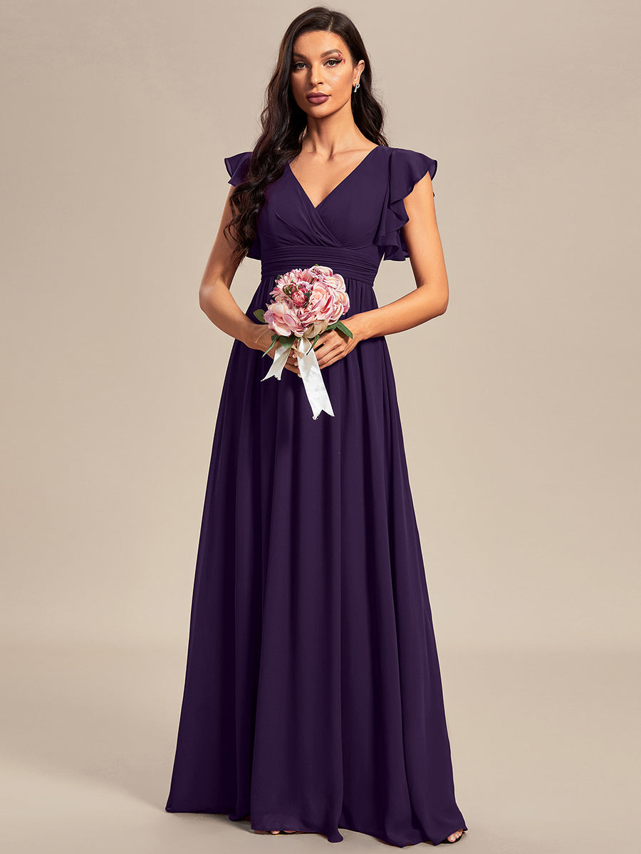 LILYANA | Abito chiffon elegante con volant