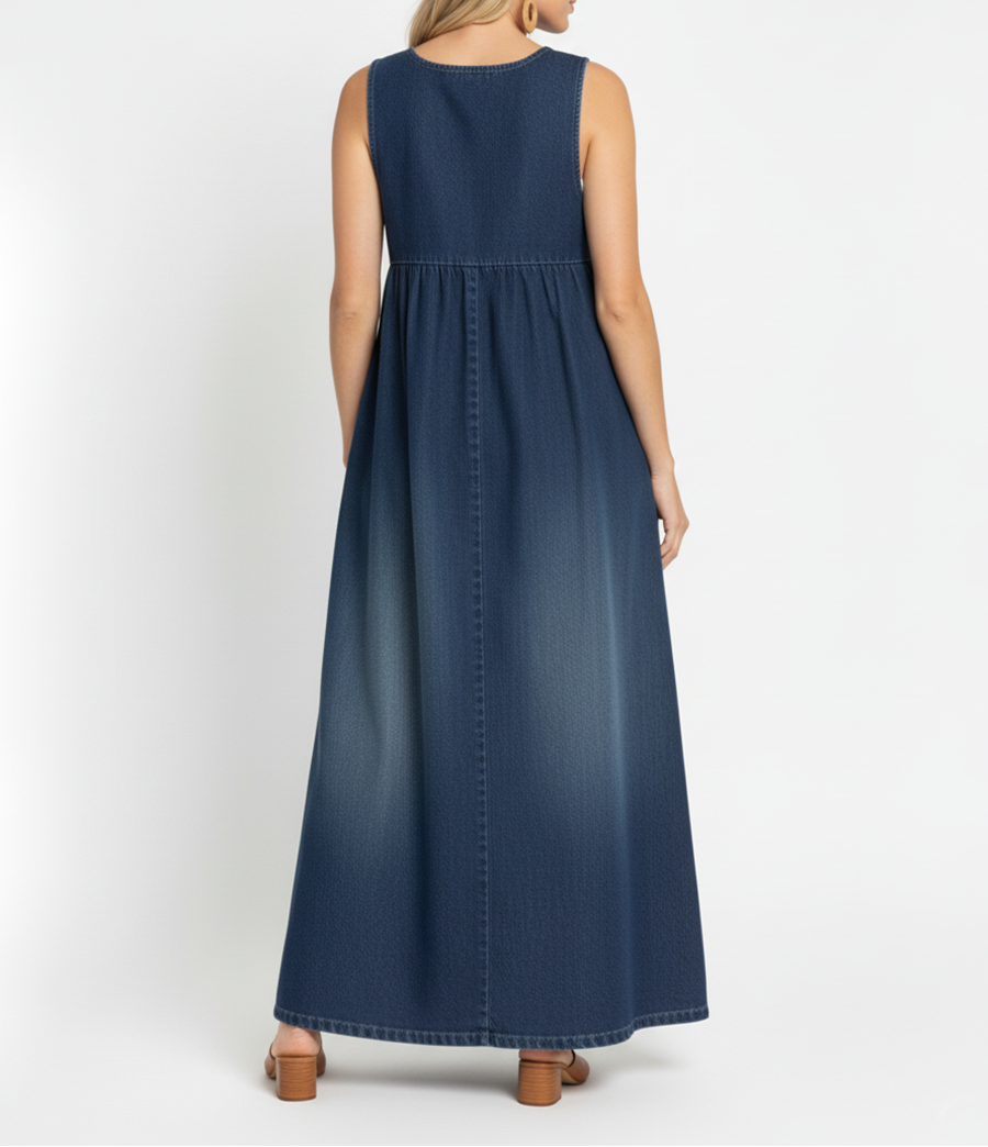 Karen™ | Długa sukienka z vintage denimu