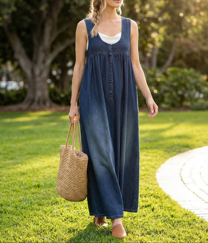 Karen™ | Długa sukienka z vintage denimu
