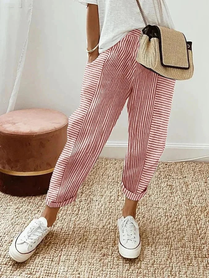 Striped Cotton Trousers