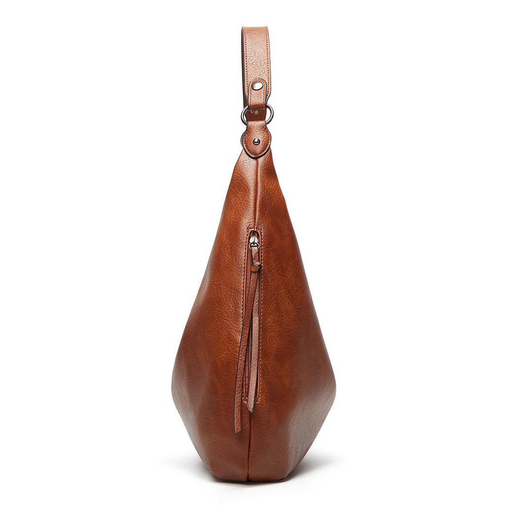Miękka torebka hobo w stylu slouchy - zestaw 3-częściowy