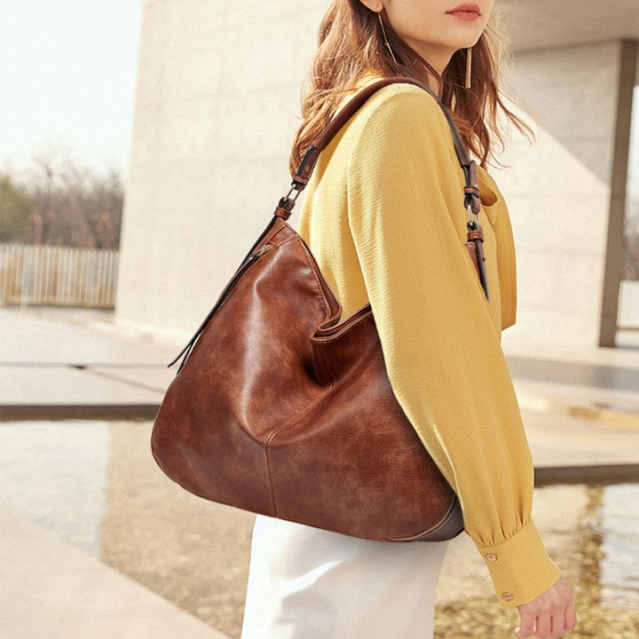 Miękka torebka hobo w stylu slouchy - zestaw 3-częściowy